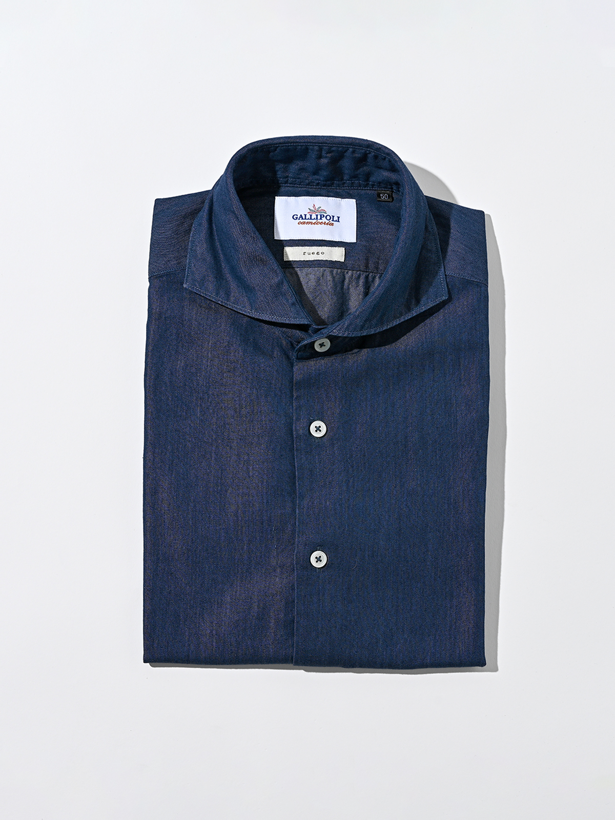 インディゴデニムドレスシャツの仮画像